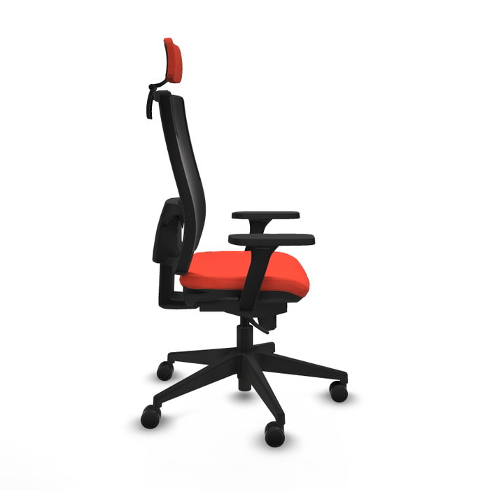 PIQUERAS Y CRESPO Silla de oficina Horna con mecanismo Sincro, Tela Naranja oscuro y Malla Negro PIQUERAS Y CRESPO Silla de oficina Horna con mecanismo Sincro, Tela Naranja oscuro y Malla Negro
