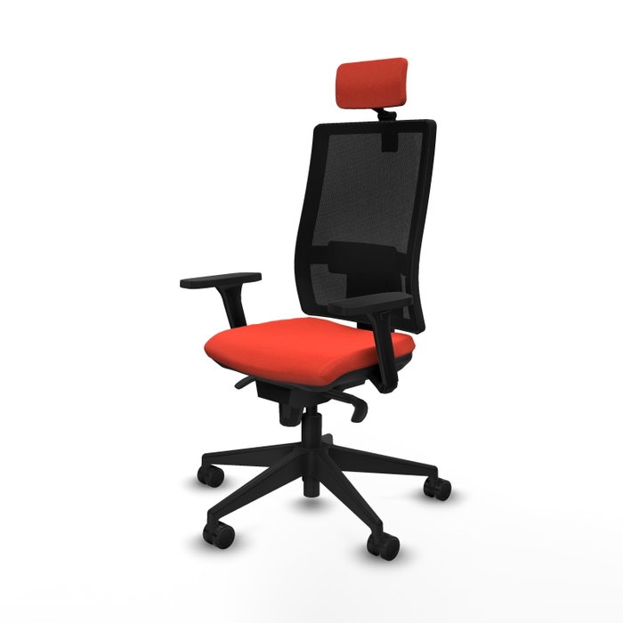 PIQUERAS Y CRESPO Silla de oficina Horna con mecanismo Sincro, Tela Naranja oscuro y Malla Negro PIQUERAS Y CRESPO Silla de oficina Horna con mecanismo Sincro, Tela Naranja oscuro y Malla Negro