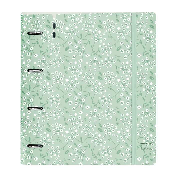 Safta Carpeblock PP Foam Carpeta de Anillas con Recambio Floral Verde Claro Safta Carpeblock PP Foam Carpeta de Anillas con Recambio Floral Verde Claro