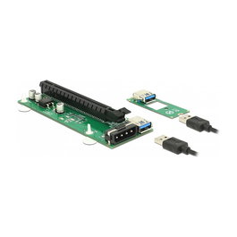 DeLOCK Adaptador Tarjeta Riser M.2 Key B+M a PCI Express x16 con Cable USB 30 cm, Interno, Color Verde - Ref. 41428