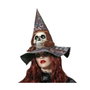 Atosa Sombrero de Bruja para Mujer con Estampado de Calavera Multicolor