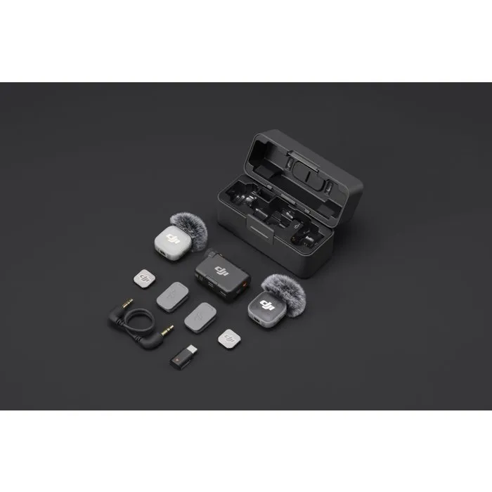 DJI Mic Mini 2 Micrófono inalámbrico 2 transmisores 1 receptor Estuche de carga