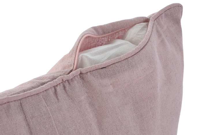 DKD Home Decor Cojín Algodón Poliéster Rosa Palo con Botones Coco