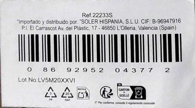 LAV Set de 6 Copas para Licor Misket de 55 cc en Vidrio