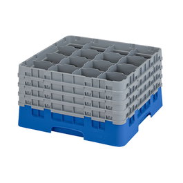 CAMBRO Cesta de lavado 16 comp. 4 alturas Azul