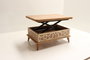 Hanah Home Mesa de Café Pino Tablero Melamina, Expandible, 90x38x60cm Abierta 120x70x90cm, Elegante y Duradera para Sala de Estar