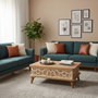 Hanah Home Mesa de Café Pino Tablero Melamina, Expandible, 90x38x60cm Abierta 120x70x90cm, Elegante y Duradera para Sala de Estar