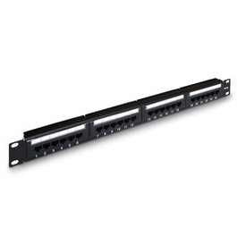 Aisens Patch Panel de 24 puertos RJ45 Cat.5e UTP 19 Pulgadas 1U Negro
