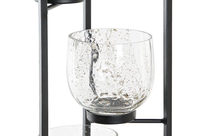 DKD Home Decor Portavelas de Hierro y Cristal 18x18x76 con 5 Portavelas