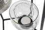 DKD Home Decor Portavelas de Hierro y Cristal 18x18x76 con 5 Portavelas