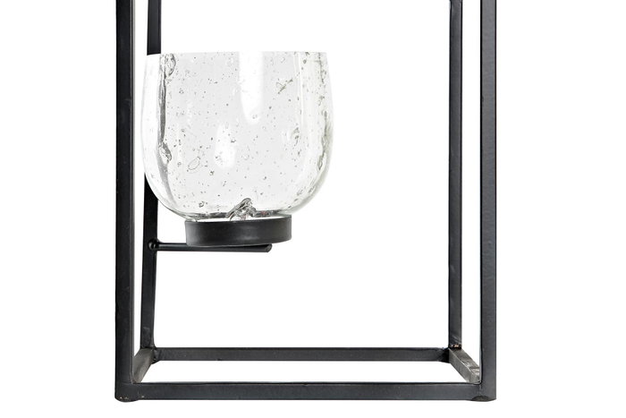 DKD Home Decor Portavelas de Hierro y Cristal 18x18x76 con 5 Portavelas