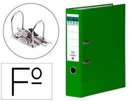 Elba Archivador de palanca Folio Verde Lomo 80 mm Carton forrado 2 Anillas 75 mm Rado Chic