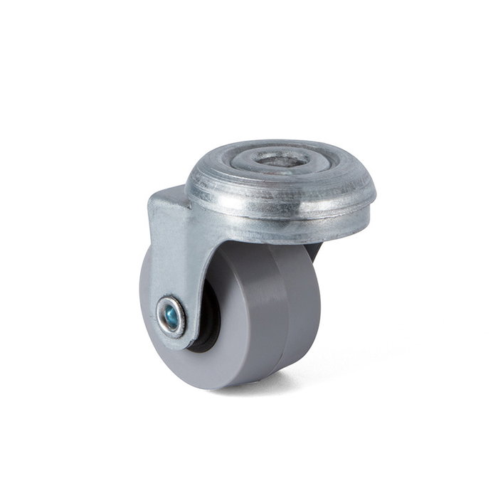 Q&Q Rueda Giratoria TRIAL TP Aro Goma Ø30 Zincado Sin Antihilo 15Kgs