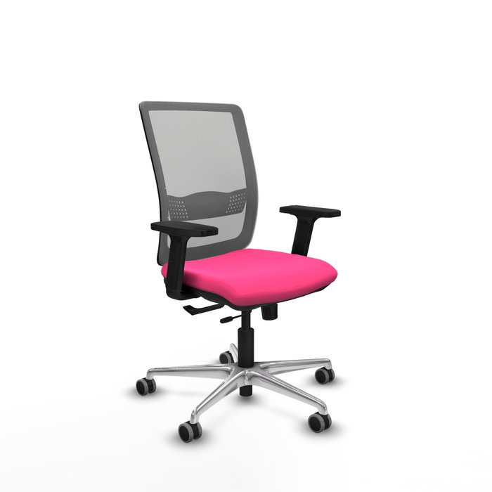 PIQUERAS Y CRESPO Silla de oficina Haches con mecanismo Sincro/Traslack Rosa y Gris PIQUERAS Y CRESPO Silla de oficina Haches con mecanismo Sincro/Traslack Rosa y Gris