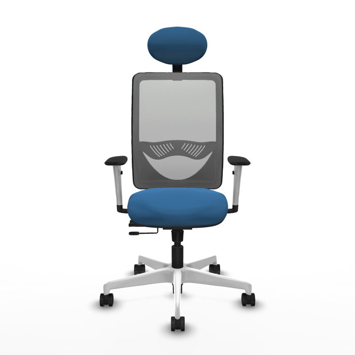 PIQUERAS Y CRESPO Silla de oficina Zulema con mecanismo Sincro/Traslack, Azul claro y Gris