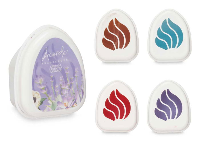 Acorde Set 4 Ambientadores Mini Surtidos Fragancias Frutos Rojos Lavanda Ropa Limpia Vainilla 24x7x4.3cm (Set de 12)