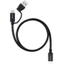 Nano Cable Cable USB-C 3.2 Gen2 10Gbps 60W 4K 60Hz con Adaptador USB-A a USB-C Macho, Negro, 0.5 m - Ref: 10.01.4800