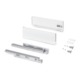 Emuca Cajón exterior Protone 30kg con guías de extracción total y cierre suave, Altura 131mm, profundidad 400mm, Acero, Pintado blanco