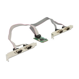 DeLOCK 95243 Tarjeta Mini PCI Express con 4 Puertos Serie RS-232 Serial para Windows y Linux