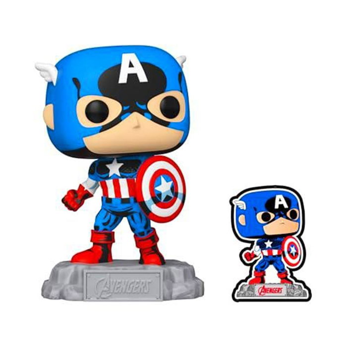 FUNKO Figura POP Marvel Avengers Captain America Exclusive Comic con Pin FUNKO Figura POP Marvel Avengers Captain America Exclusive Comic con Pin