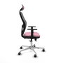 PIQUERAS Y CRESPO Silla de oficina Jorquera Rosa y Gris con Mecanismo Sincro/Traslack