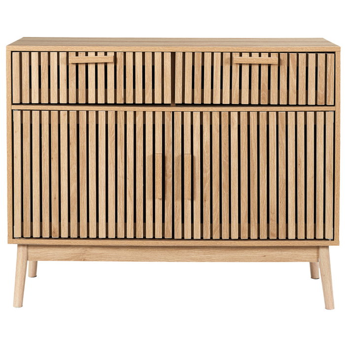 Home Deco Factory Aparador Natural con 2 Puertas y 2 Cajones para Comedor o Dormitorio