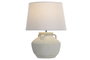 DKD Home Decor - Lámpara de Sobremesa Cottage, Diseño con 4 Asas, Color Blanco Crudo, Material Dolomita y Lino, Dimensiones 37 x 37 x 49 cm, Bombilla E27