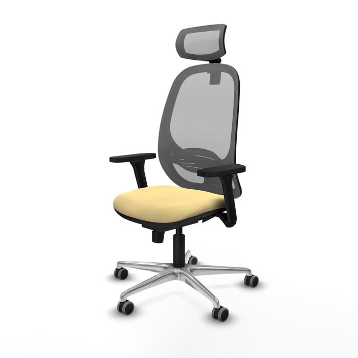 PIQUERAS Y CRESPO Silla de oficina Cilanco con mecanismo Sincro, Crema y Gris PIQUERAS Y CRESPO Silla de oficina Cilanco con mecanismo Sincro, Crema y Gris
