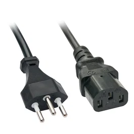 Lindy 30417 Cable de Alimentación Negro 2 m con Conector C13 Hembra Recto a Conector C13 Hembra Recto