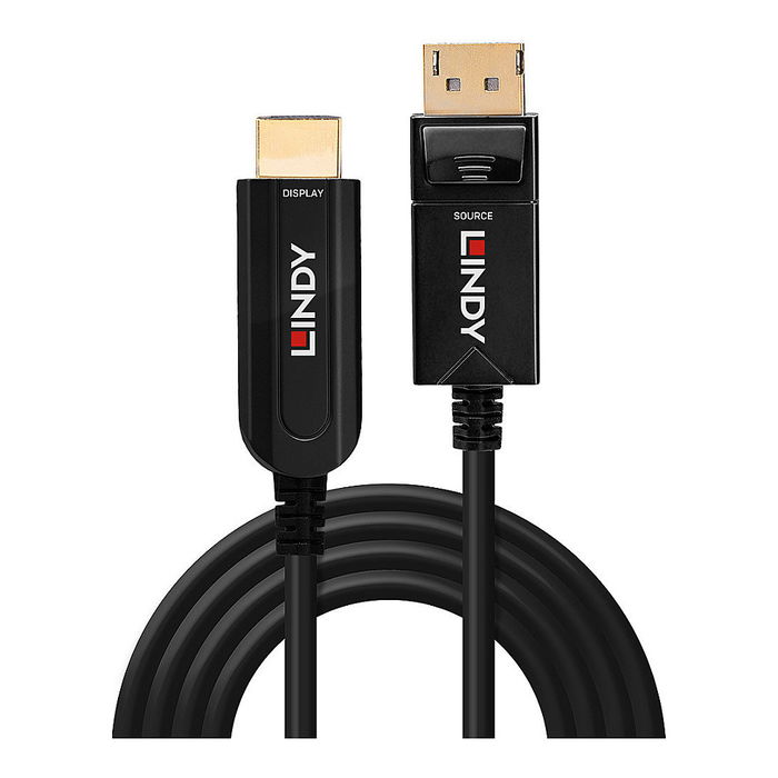 LINDY DP 1.2 a HDMI 18G Cable AOC de 30 Metros | Compatible con Alta Definición