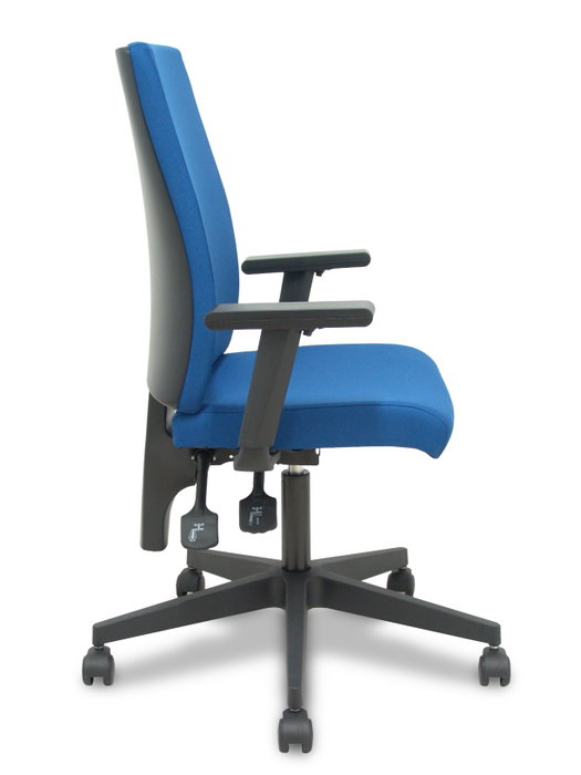 NOWY STYL Silla de oficina I-Line con mecanismo de doble maneta y tela negra NOWY STYL Silla de oficina I-Line con mecanismo de doble maneta y tela negra