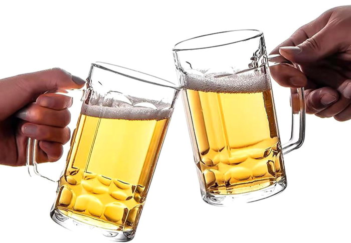 La Mediterranea Jarra de Cerveza de Vidrio 380 ml (24 Unidades)