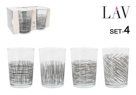 LAV Set 4 Vasos Sidra 520cc 9 x 9 x 12 cm Colección Bodega (6 Cajas)