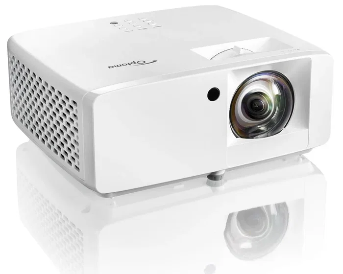 Optoma ZH350ST Proyector Láser de Corto Alcance Full HD 1080p 3500 Lúmenes ANSI DLP Blanco 3D con Altavoz 15W, Lente Corta, 30000h de Vida Útil, HDR, 30-300 Pulgadas