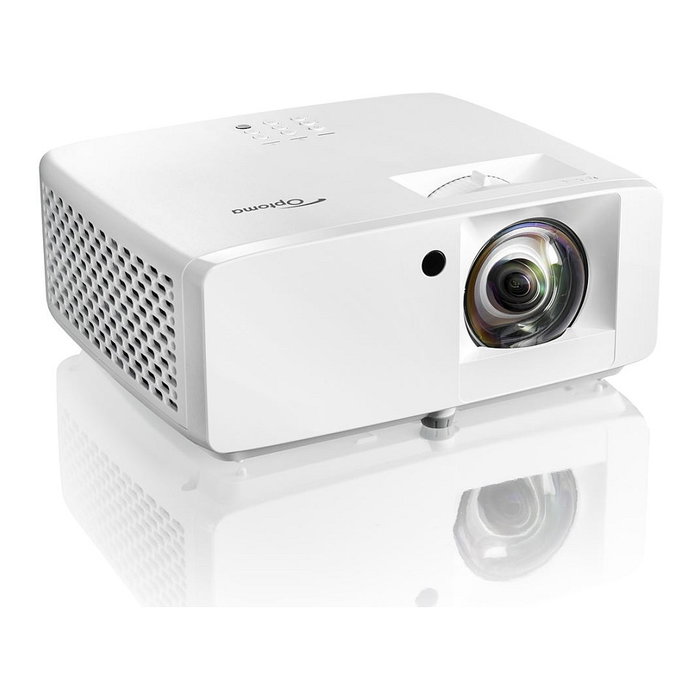 Optoma ZH350ST Proyector Láser DLP Portátil, 3500 Lúmenes, Full HD 1080p (1920x1080), 3D, Alcance Ultra Corto, 300000:1 Contraste, Blanco