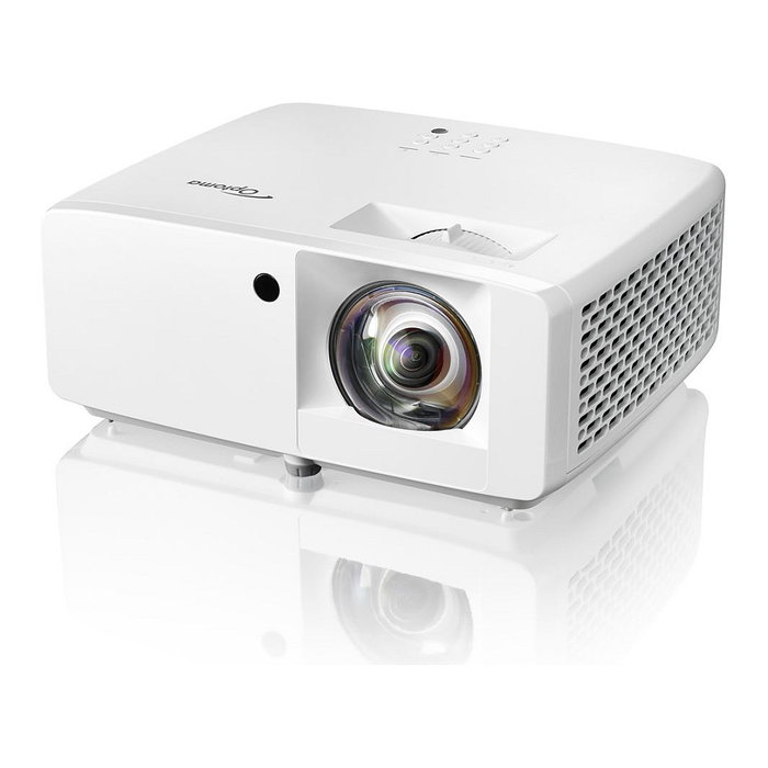 Optoma ZH350ST Proyector Láser DLP Portátil, 3500 Lúmenes, Full HD 1080p (1920x1080), 3D, Alcance Ultra Corto, 300000:1 Contraste, Blanco