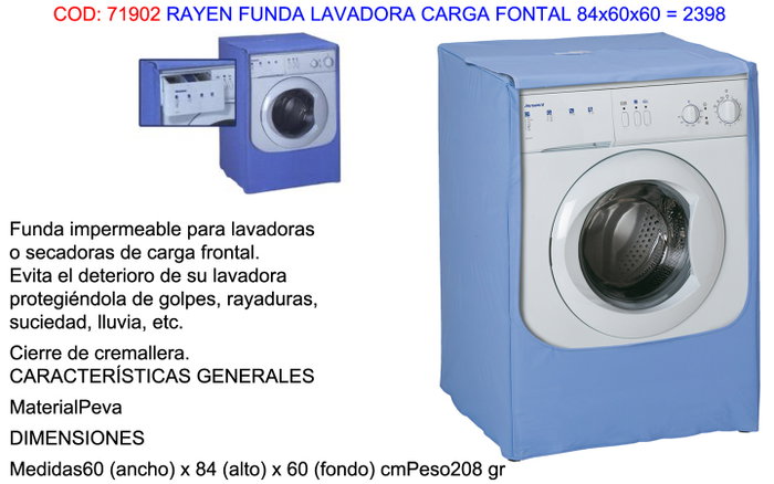 Rayen Funda para Lavadora Carga Frontal 84x60x60 mm Rayen Funda para Lavadora Carga Frontal 84x60x60 mm