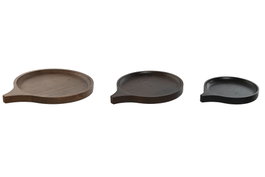 DKD Home Decor Set de 3 Centros de Mesa de Mango Negro, Marrón y Marrón Claro