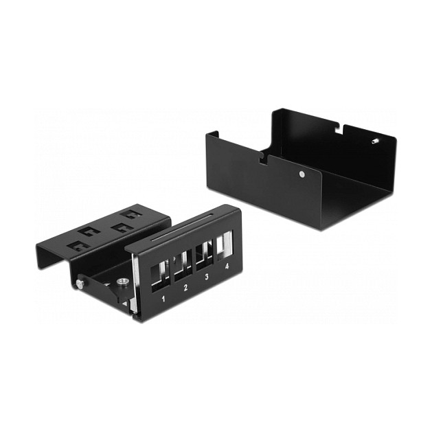 DeLOCK Panel de conexiones Keystone 4 puertos Negro Metal | Ref. Delock Keystone Patchpanel