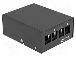 DeLOCK Panel de conexiones Keystone de 4 puertos negro