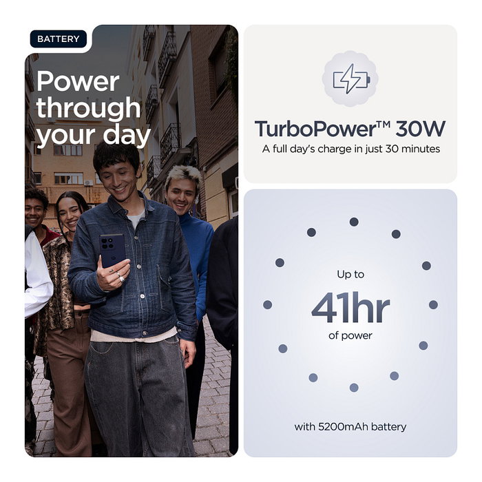 Motorola Moto G86 5G Smartphone 8 GB RAM 256 GB Almacenamiento 6.67" Pantalla P-OLED 120 Hz 50 MP Sony LYTIA 600 Camara 5200 mAh Android 15 Azul Spellbound