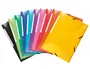 Exacompta Carpeta con Gomas, Simil-Prespán, Tres Solapas, DIN A4+, Colores Surtidos, Cierre Elástico, 10 Unidades