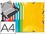 Exacompta Carpeta con Gomas, Simil-Prespán, Tres Solapas, DIN A4+, Colores Surtidos, Cierre Elástico, 10 Unidades