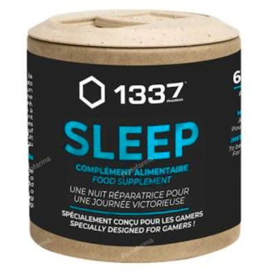 1337 PHARMA Sleep 60 Cápsulas | Valeriana, Melatonina, Amapola, Vitamina B6 para un Sueño Natural y Reparador
