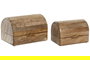 DKD Home Decor Caja Softedges Urban Marron 15 x 15 x 22 cm Set de 2