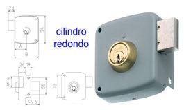 MCM Cerradura de sobreponer 2524PR-100-IZQDA cilindro redondo pintado izquierda