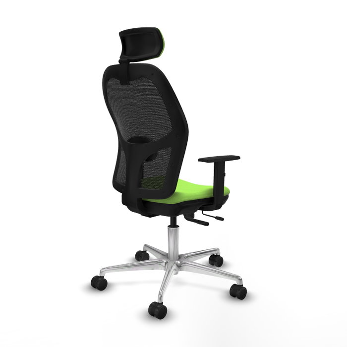 PIQUERAS Y CRESPO Silla de oficina Jorquera con mecanismo Sincro/Traslack color Pistacho y Negro