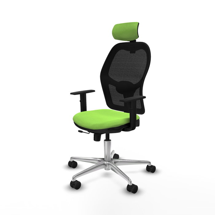 PIQUERAS Y CRESPO Silla de oficina Jorquera con mecanismo Sincro/Traslack color Pistacho y Negro