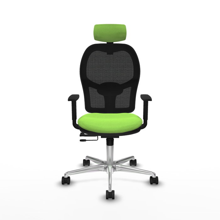 PIQUERAS Y CRESPO Silla de oficina Jorquera con mecanismo Sincro/Traslack color Pistacho y Negro