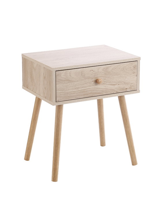 Inde -24- Mesita de Noche Auxiliar de Madera, 30 cm de Ancho, Mesilla para Dormitorio, Color Natural (4 Unidades)